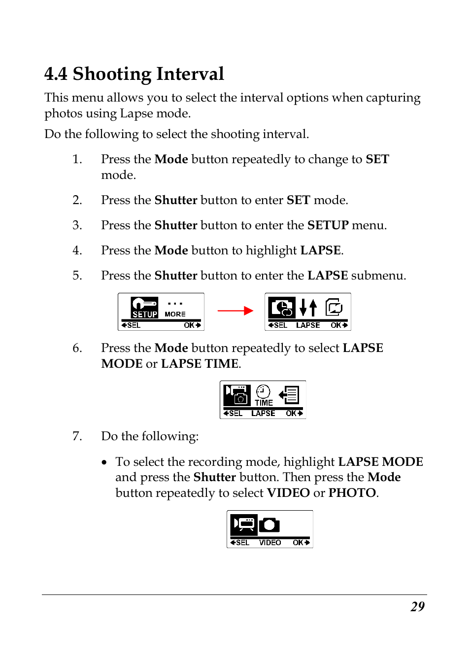 4 shooting interval | Flylink Full HD WIFI User Manual | Page 40 / 69