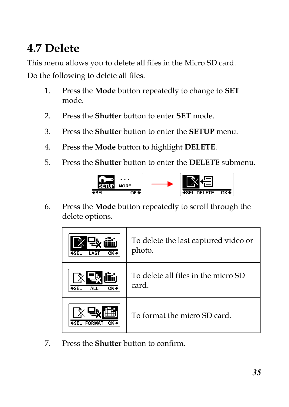 7 delete | Flylink Full HD WIFI User Manual | Page 46 / 69