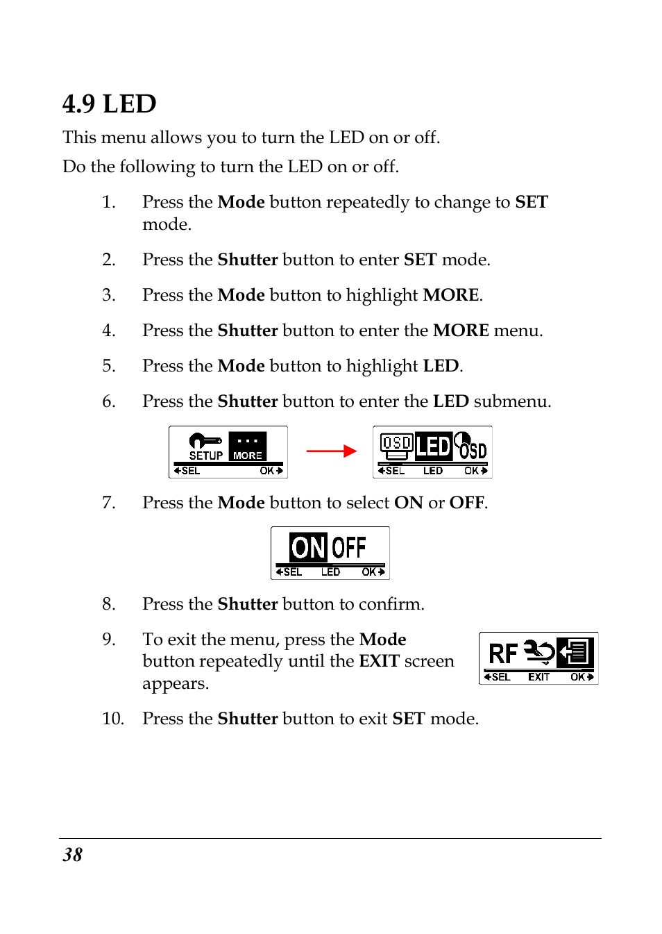 9 led | Flylink Full HD WIFI User Manual | Page 49 / 69