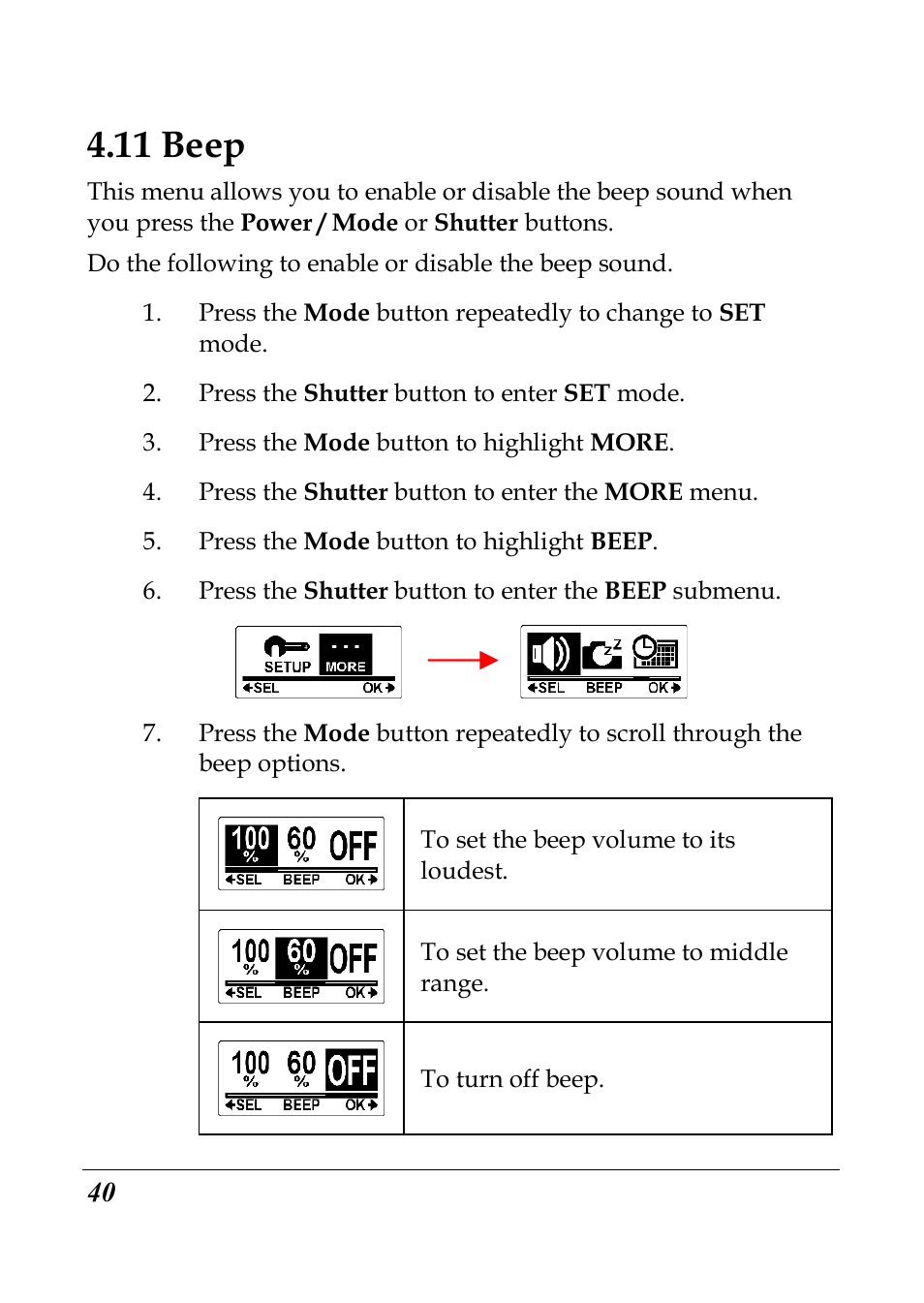 11 beep | Flylink Full HD WIFI User Manual | Page 51 / 69