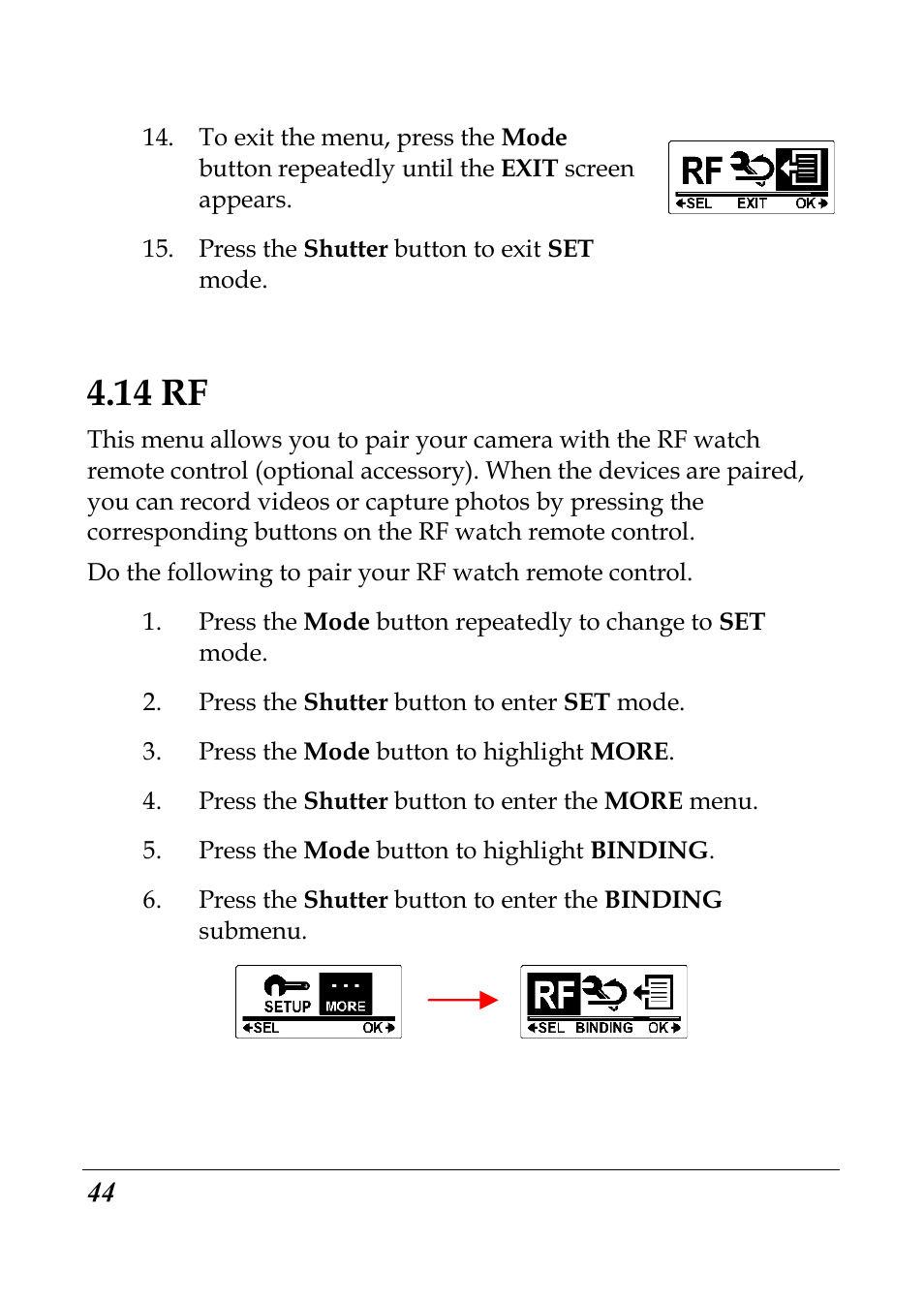 14 rf | Flylink Full HD WIFI User Manual | Page 55 / 69