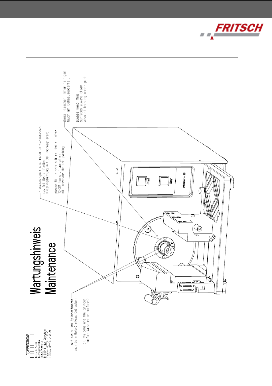 FRITSCH PULVERISETTE 25 User Manual | Page 36 / 44