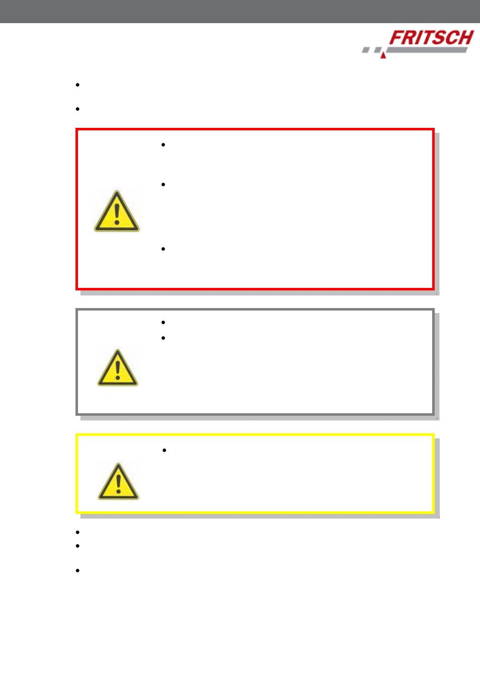 6 instrument safety notices | FRITSCH PULVERISETTE 9 User Manual | Page 9 / 28