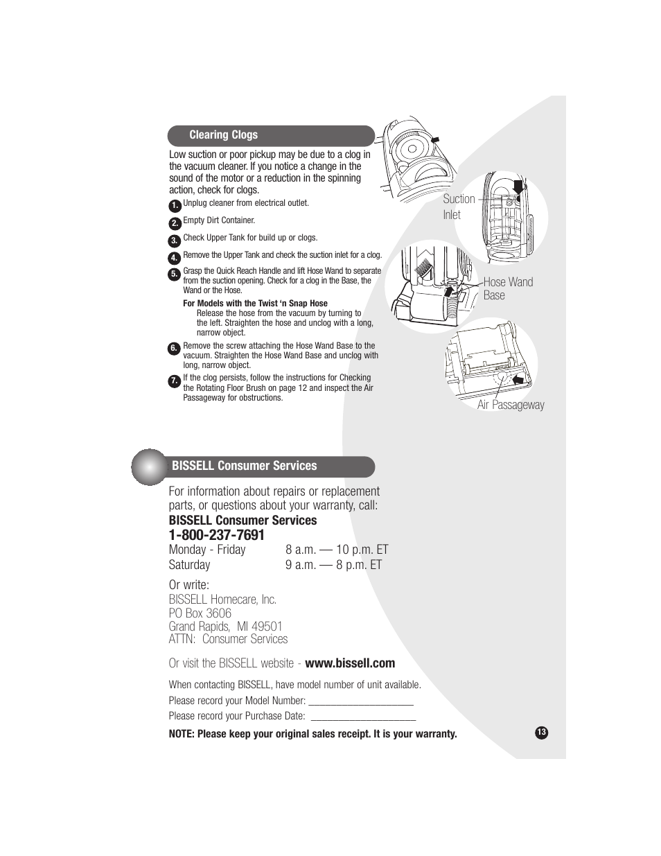 Bissell 6590 User Manual | Page 13 / 16