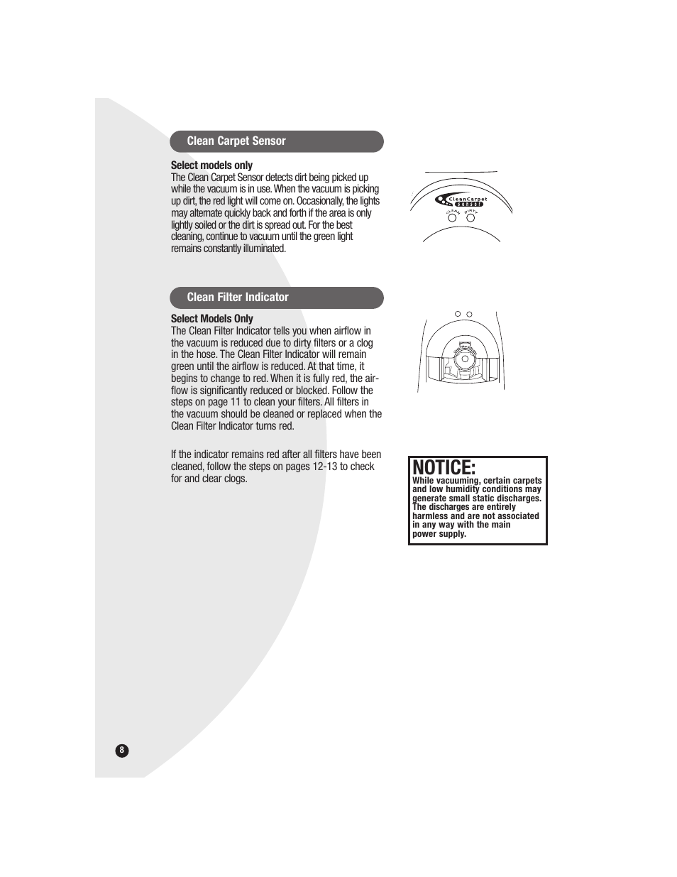 Notice | Bissell 6590 User Manual | Page 8 / 16