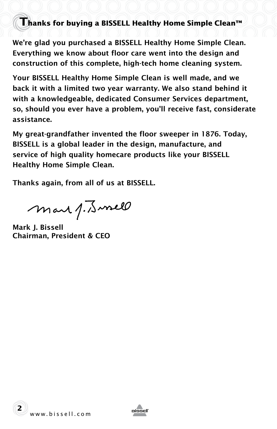 Bissell 19K8 User Manual | Page 2 / 12
