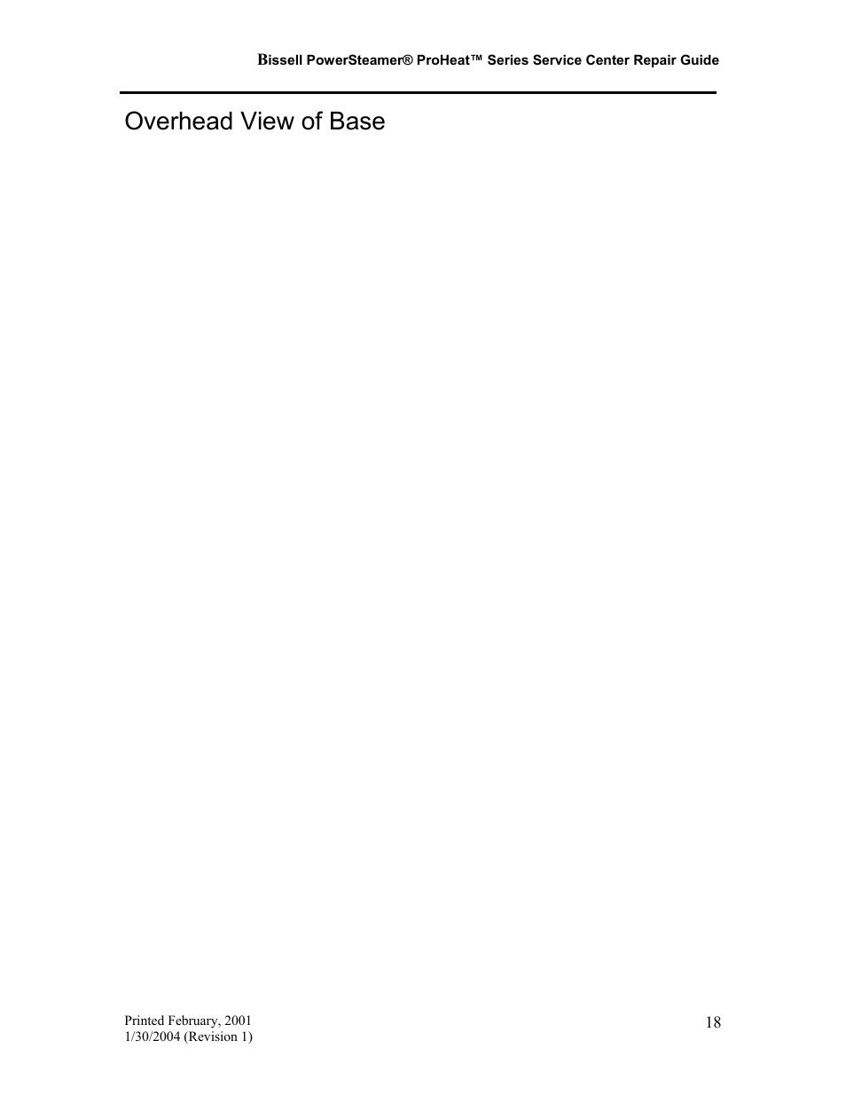 Overhead view of base | Bissell PROHEAT PRO-TECH 7920 User Manual | Page 19 / 22