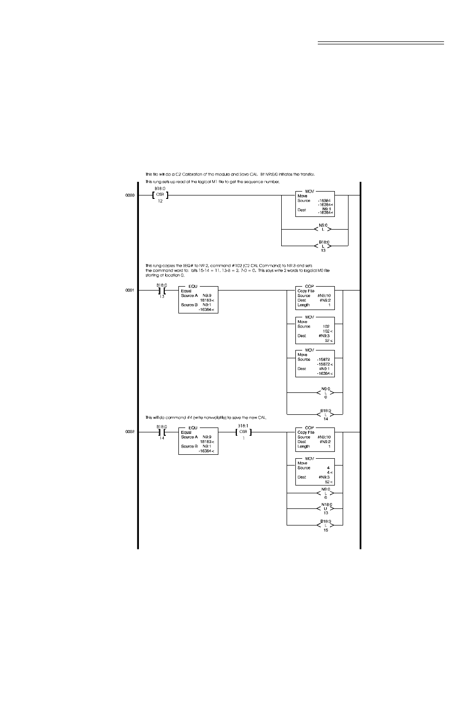 C2 calibration ladder logic example (for remote | Hardy HI 1746-WS User Manual | Page 71 / 92