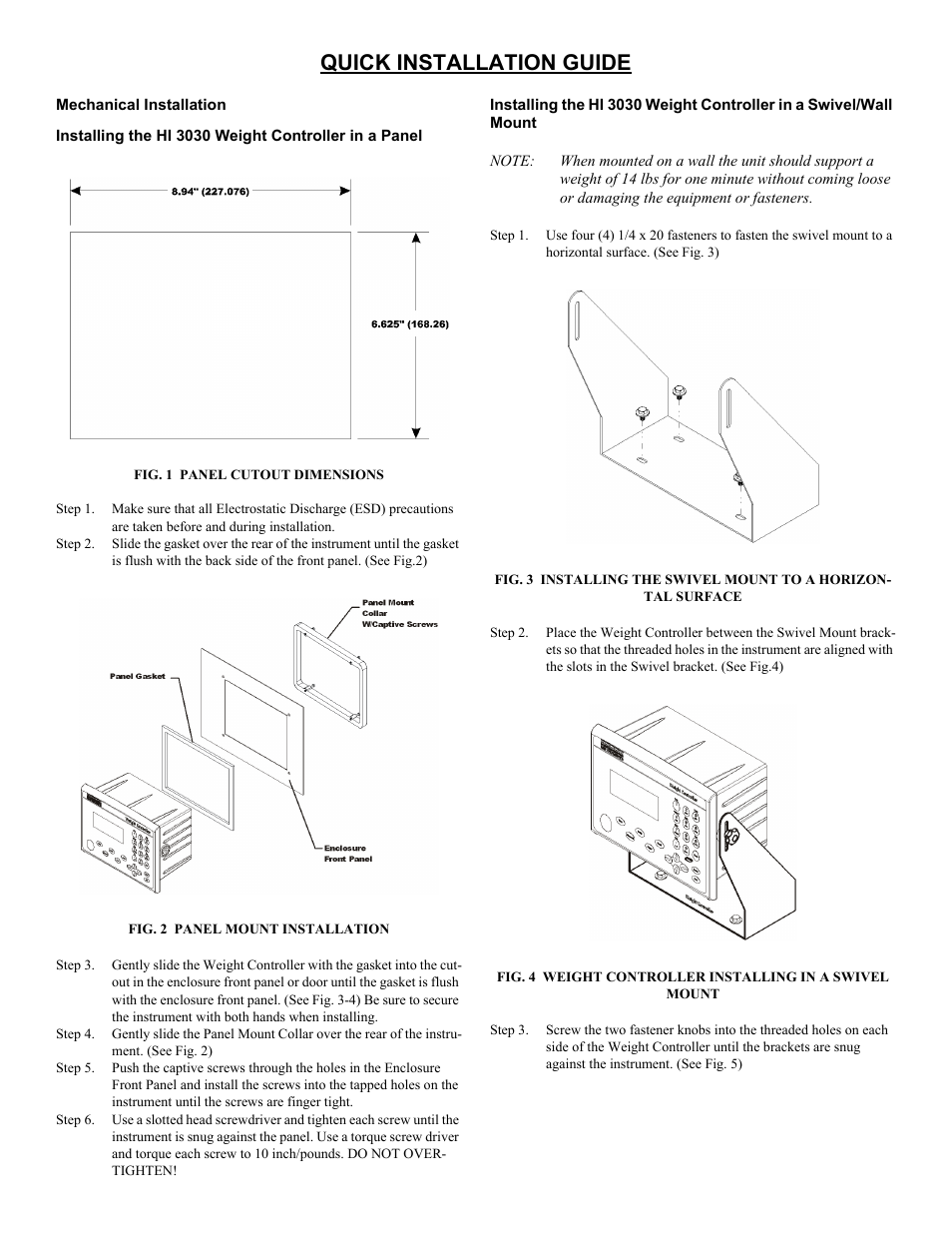 Hardy HI 3030 Multi-scale Weight Controller User Manual | 2 pages