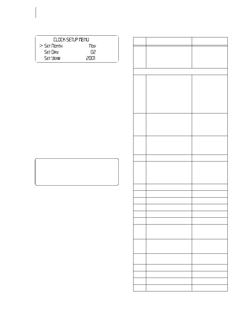 About timezones (greenwich mean time), Clock setup menu/set month, Clock setup menu/set gmt | Hardy HI 3010 Filler/Dispenser Controller User Manual | Page 59 / 165