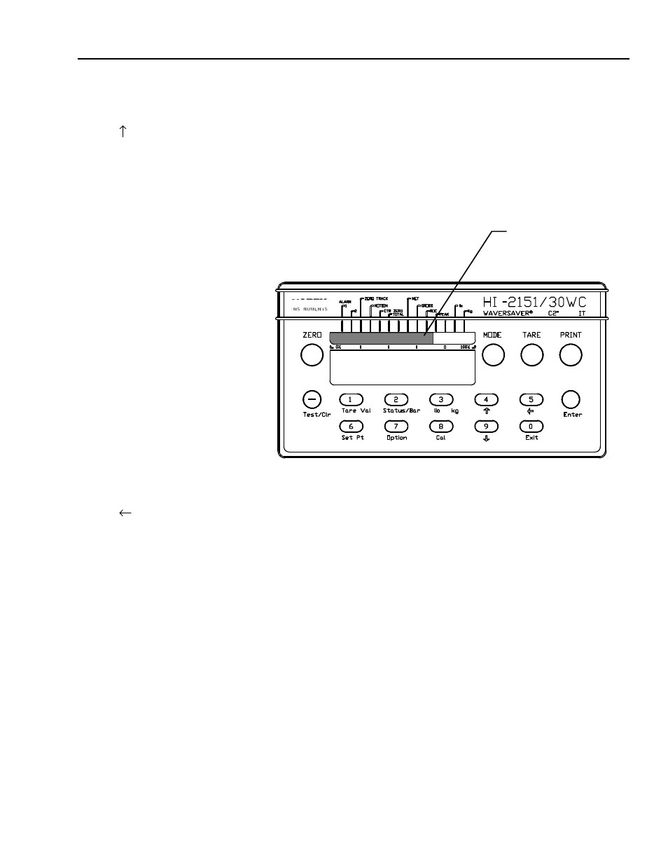 3/lb kg -3 4/ -3 5/¬ -3 6/set pt -3, 7/option -3, Front panel, bar graph displayed -3 | Hardy HI 2151/30WC Single-Scale Controller User Manual | Page 67 / 177
