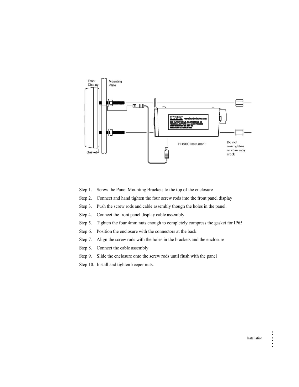 Panel mount option 1 | Hardy HI 6300 Series User Manual | Page 19 / 156