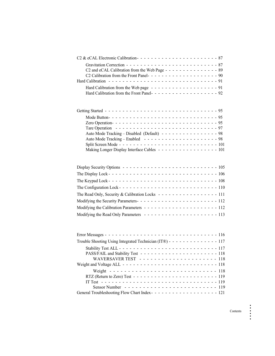 Chapter 7, Operation 95, Chapter 8 | Security 105, Chapter 9 troubleshooting 115 | Hardy HI 6300 Series User Manual | Page 7 / 156