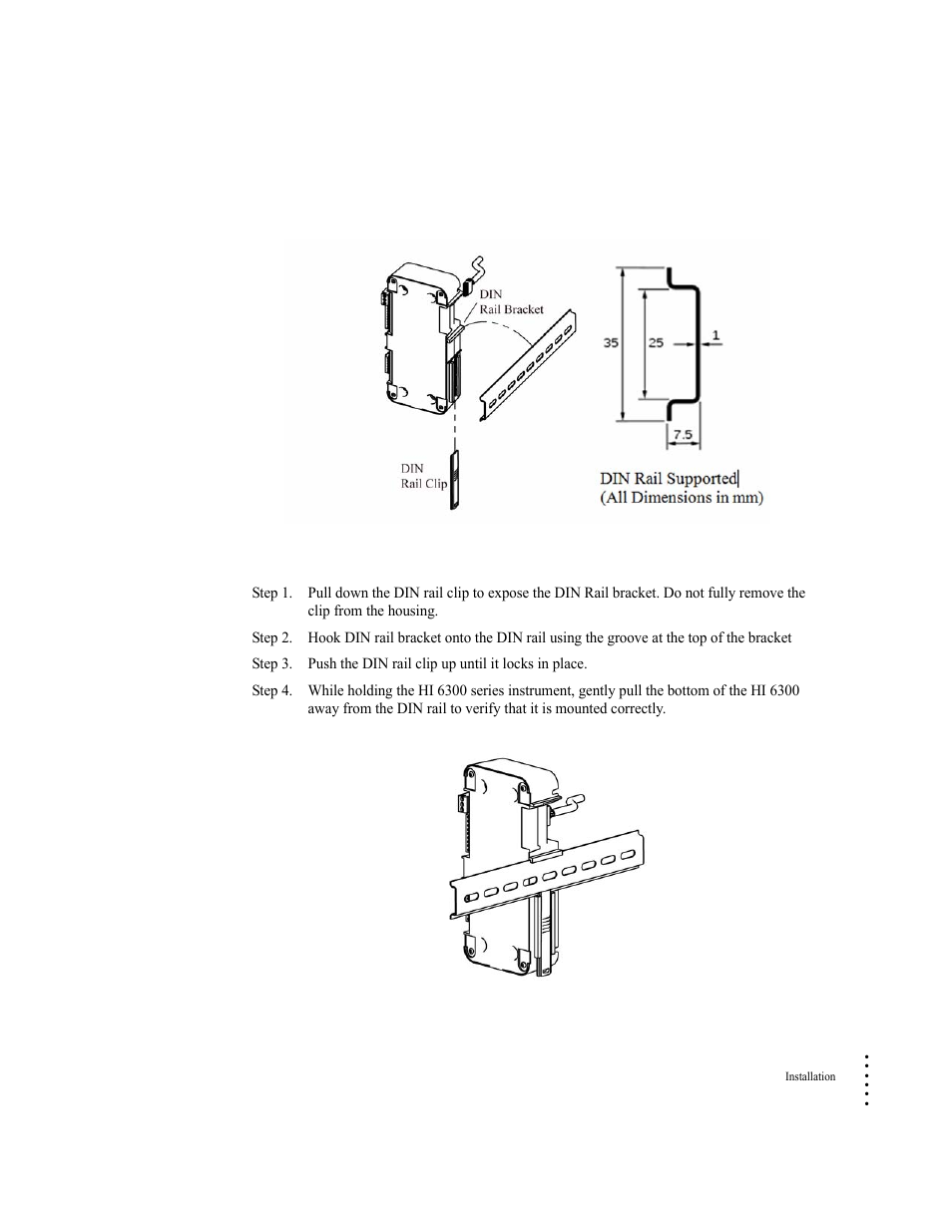 Din rail mount | Hardy HI 6300 Series User Manual | Page 25 / 168