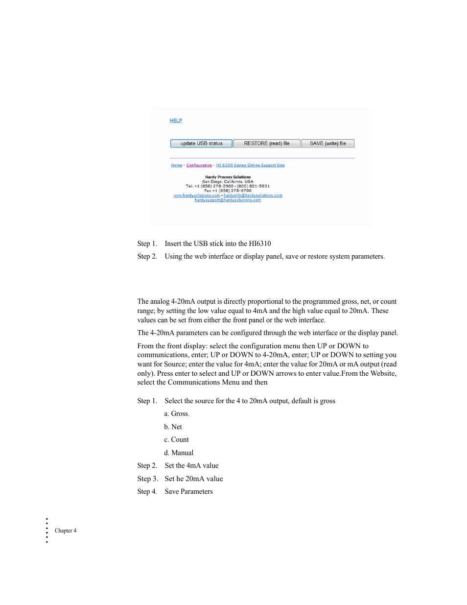 Analog 4-20ma | Hardy HI 6300 Series User Manual | Page 46 / 168
