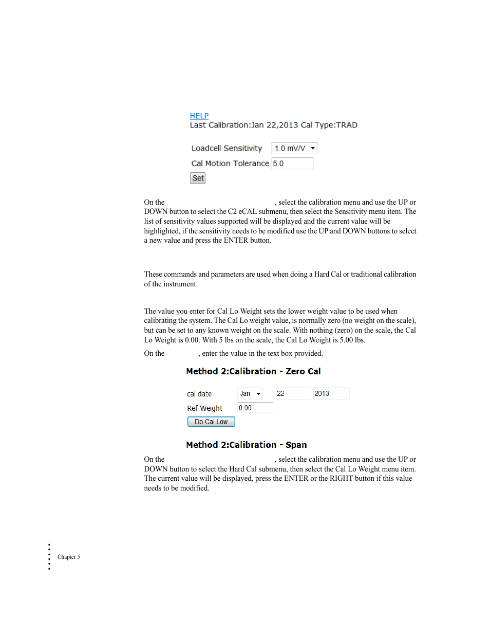 Hard cal commands and parameters, Cal lo weight parameter | Hardy HI 6300 Series User Manual | Page 58 / 168