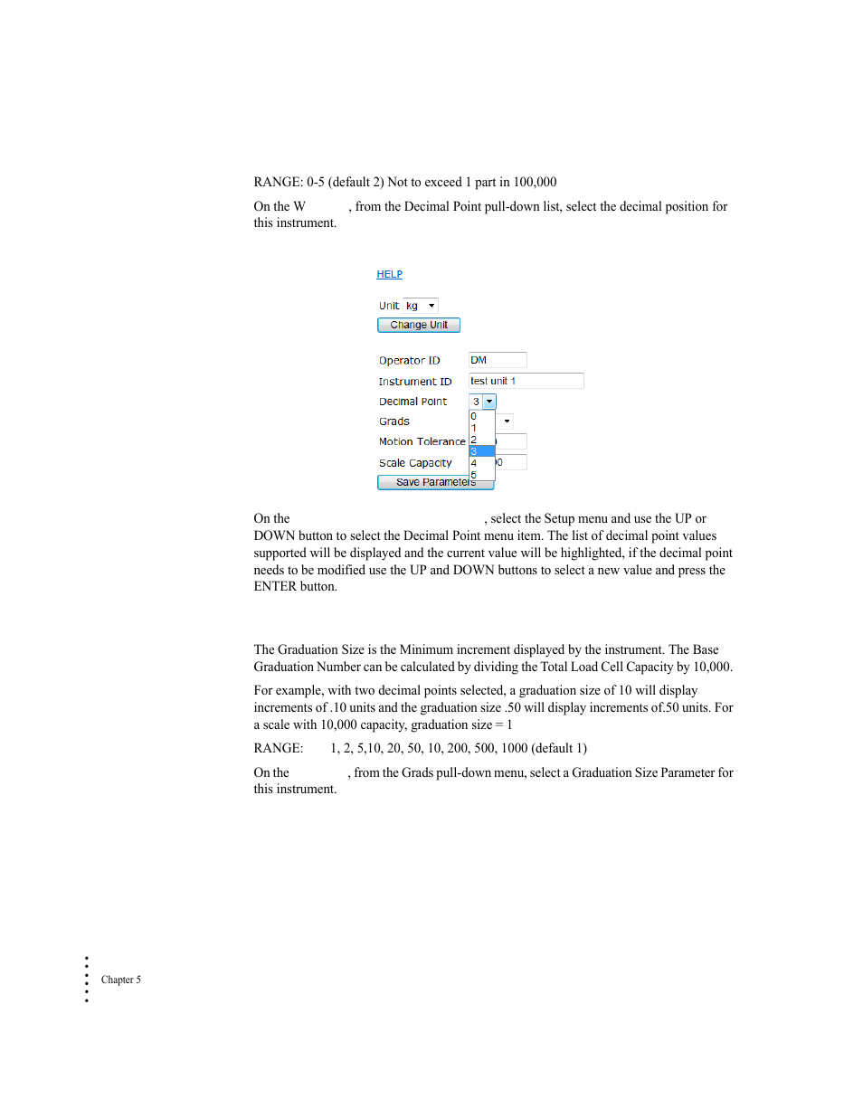 Graduation size parameter | Hardy HI 6300 Series User Manual | Page 92 / 168