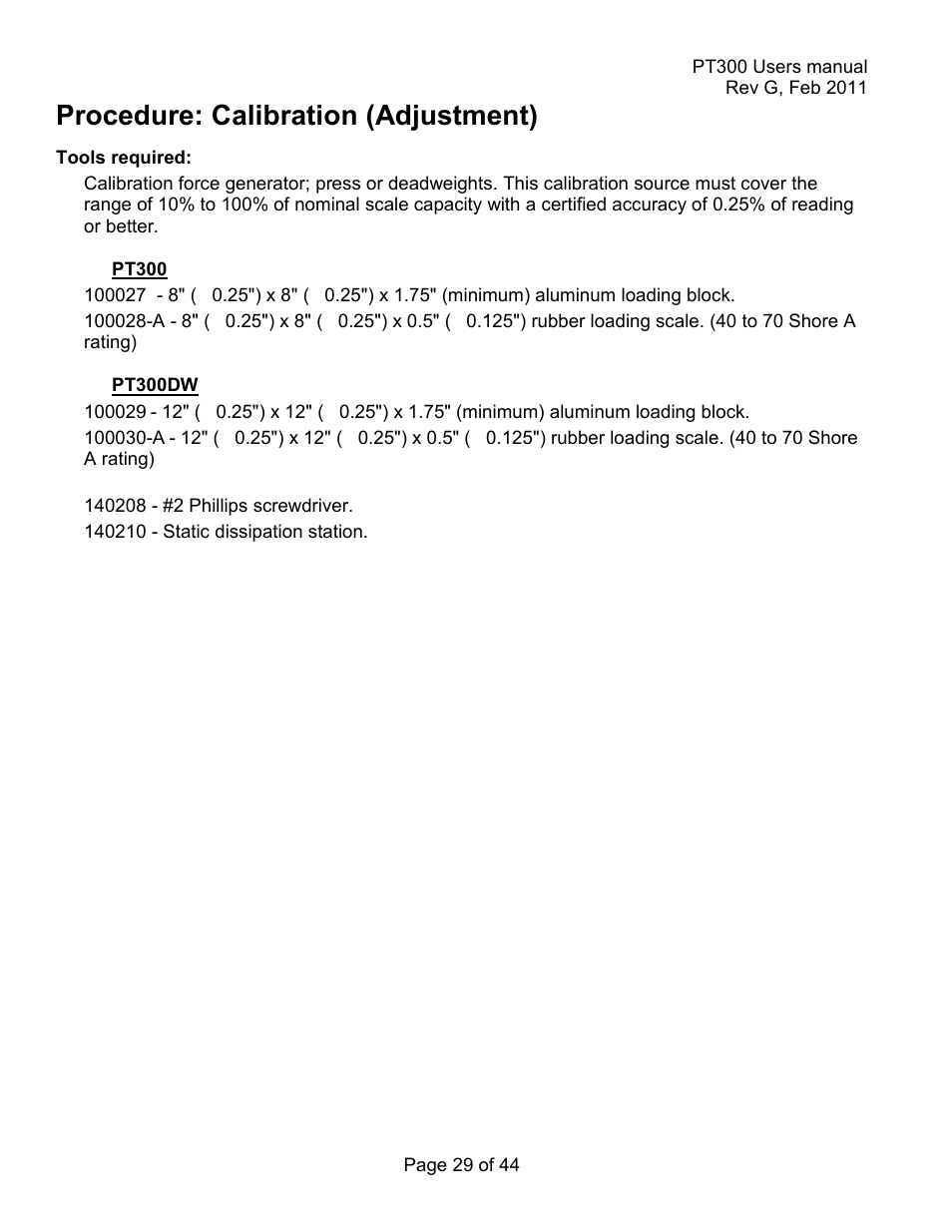 Procedure: calibration (adjustment) | Holtgreven Truck Scale Resources User Manual | Page 29 / 44