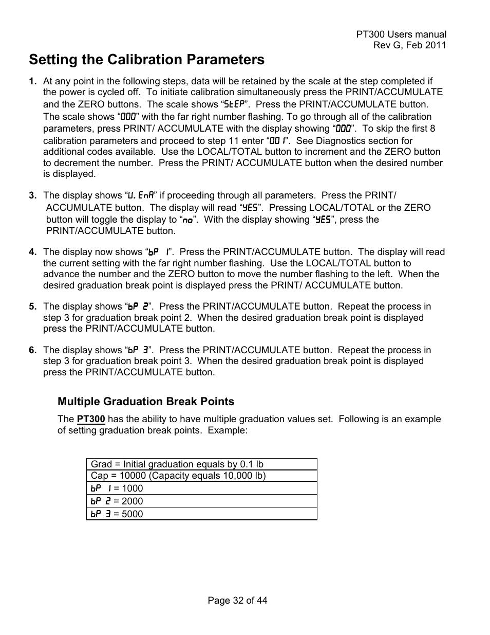 Setting the calibration parameters | Holtgreven Truck Scale Resources User Manual | Page 32 / 44