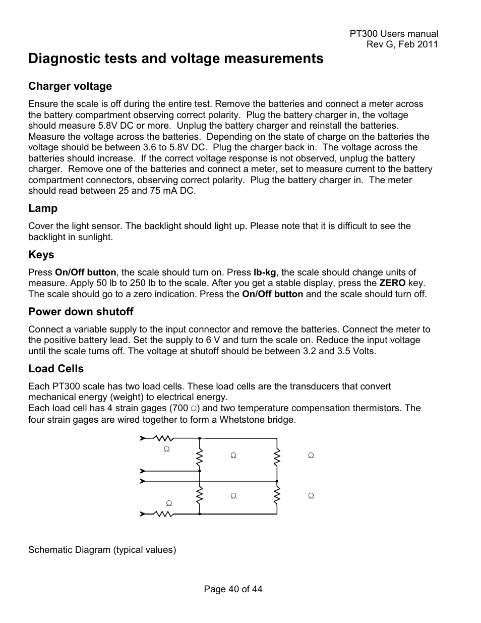 Diagnostic tests and voltage measurements | Holtgreven Truck Scale Resources User Manual | Page 40 / 44