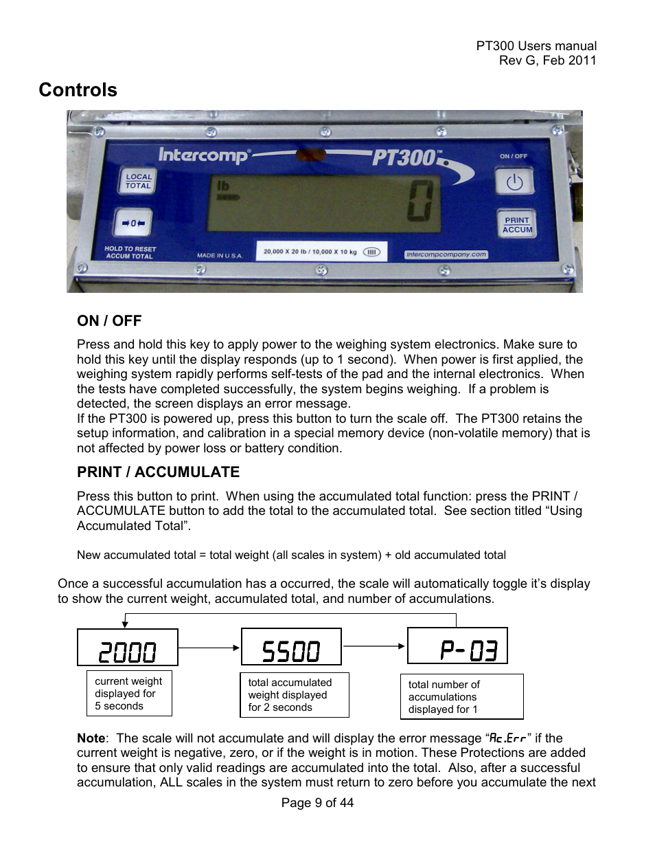Controls | Holtgreven Truck Scale Resources User Manual | Page 9 / 44
