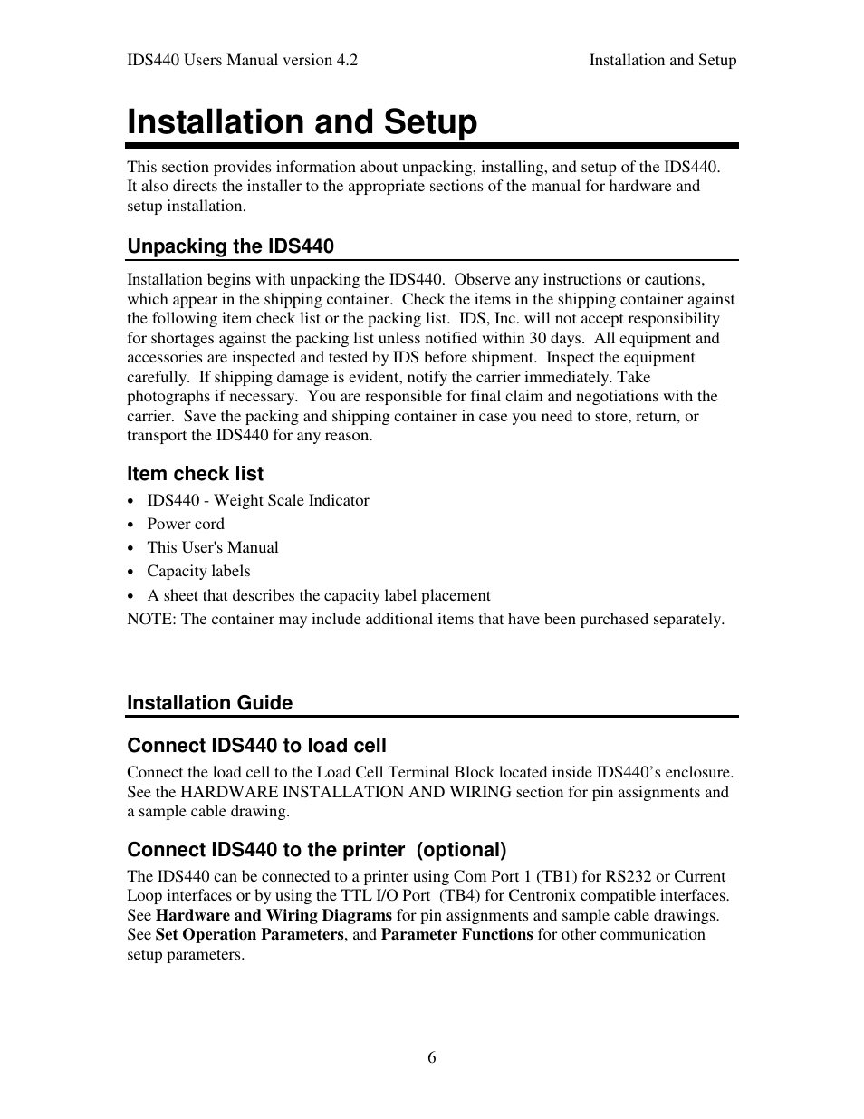 Installation and setup | Industrial Data Systems IDS 440 User Manual | Page 10 / 65