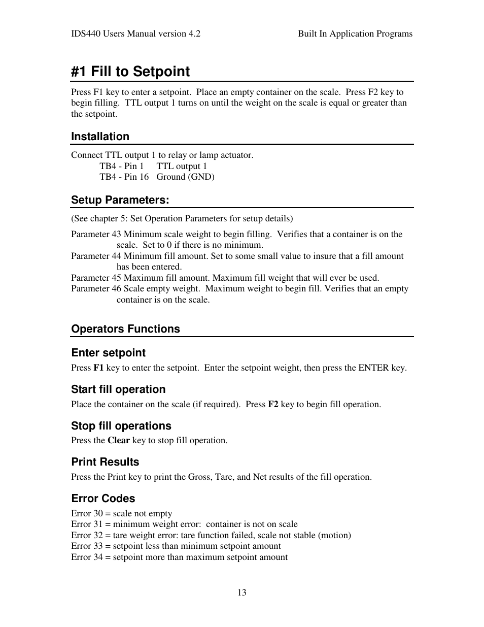1 fill to setpoint | Industrial Data Systems IDS 440 User Manual | Page 17 / 65