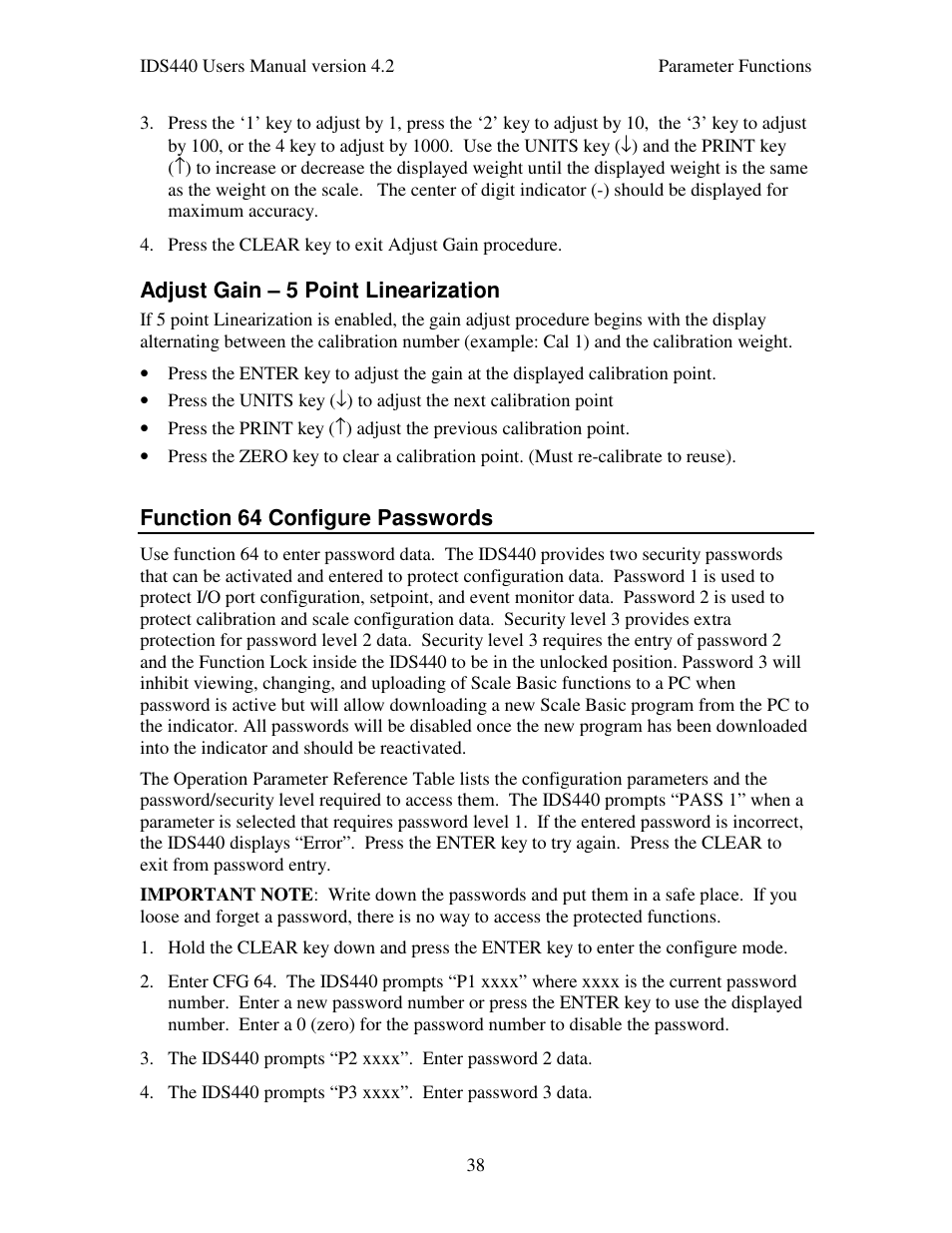 Industrial Data Systems IDS 440 User Manual | Page 42 / 65