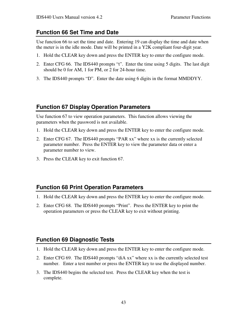 Industrial Data Systems IDS 440 User Manual | Page 47 / 65