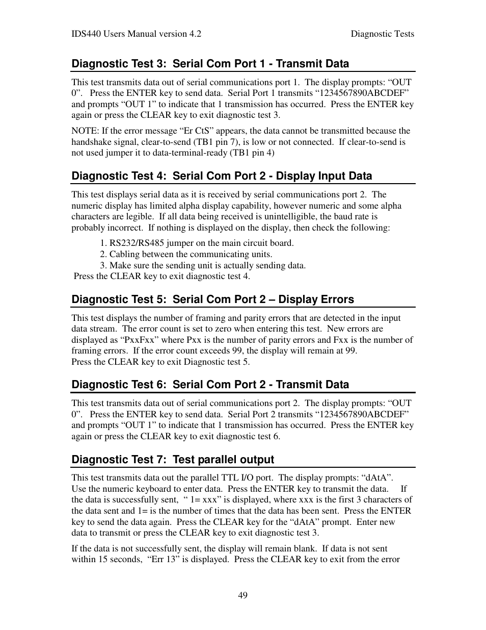 Industrial Data Systems IDS 440 User Manual | Page 53 / 65