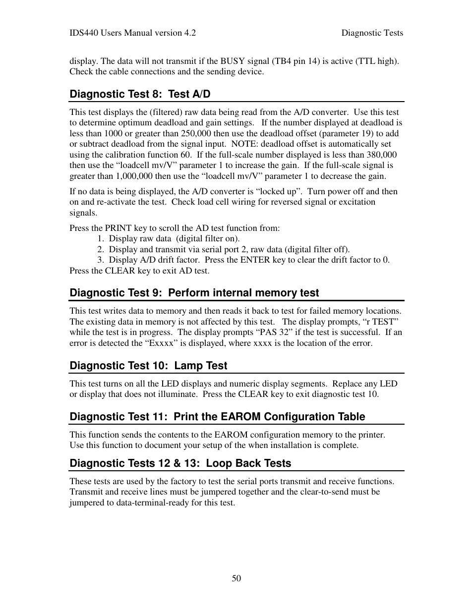 Industrial Data Systems IDS 440 User Manual | Page 54 / 65