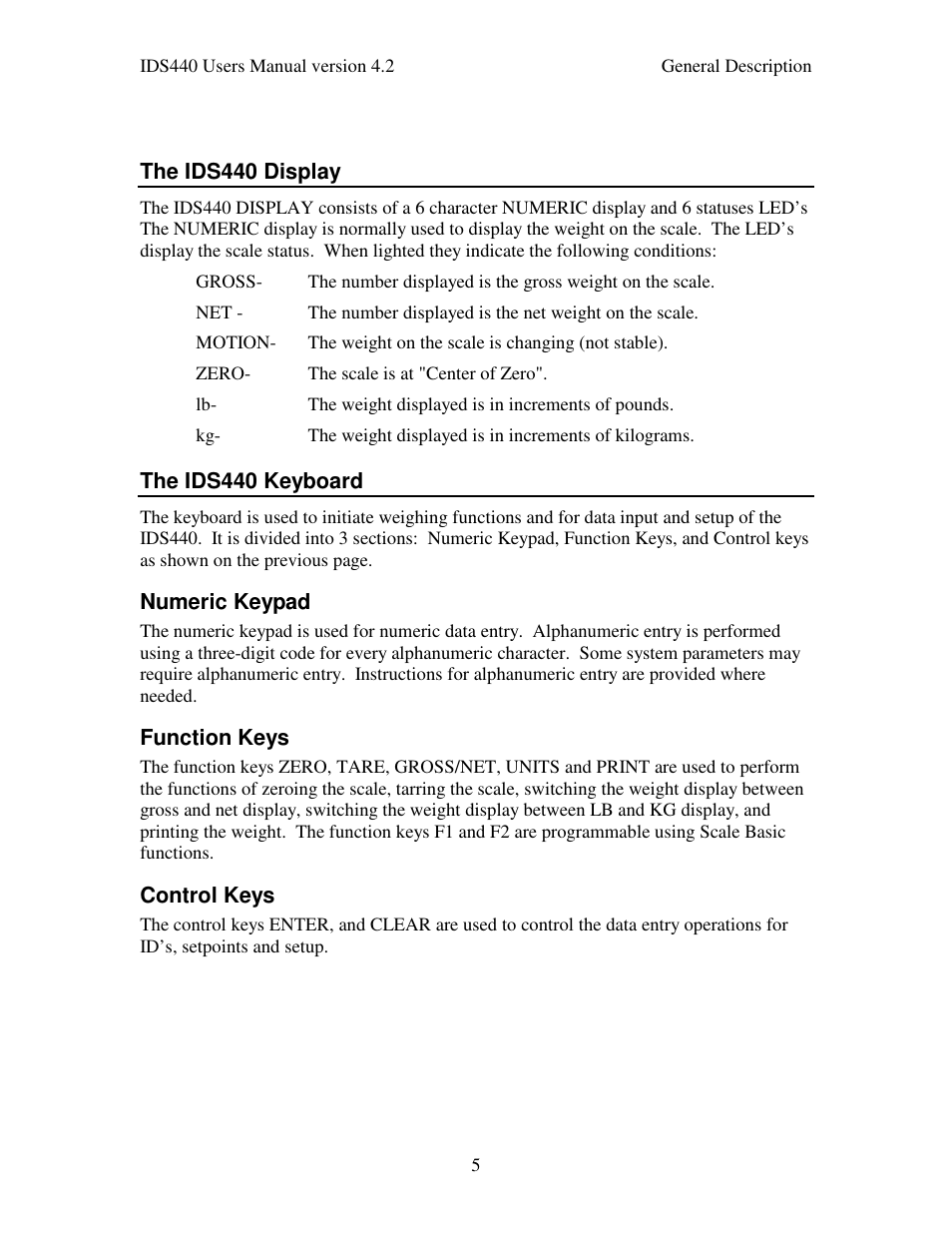 Industrial Data Systems IDS 440 User Manual | Page 9 / 65