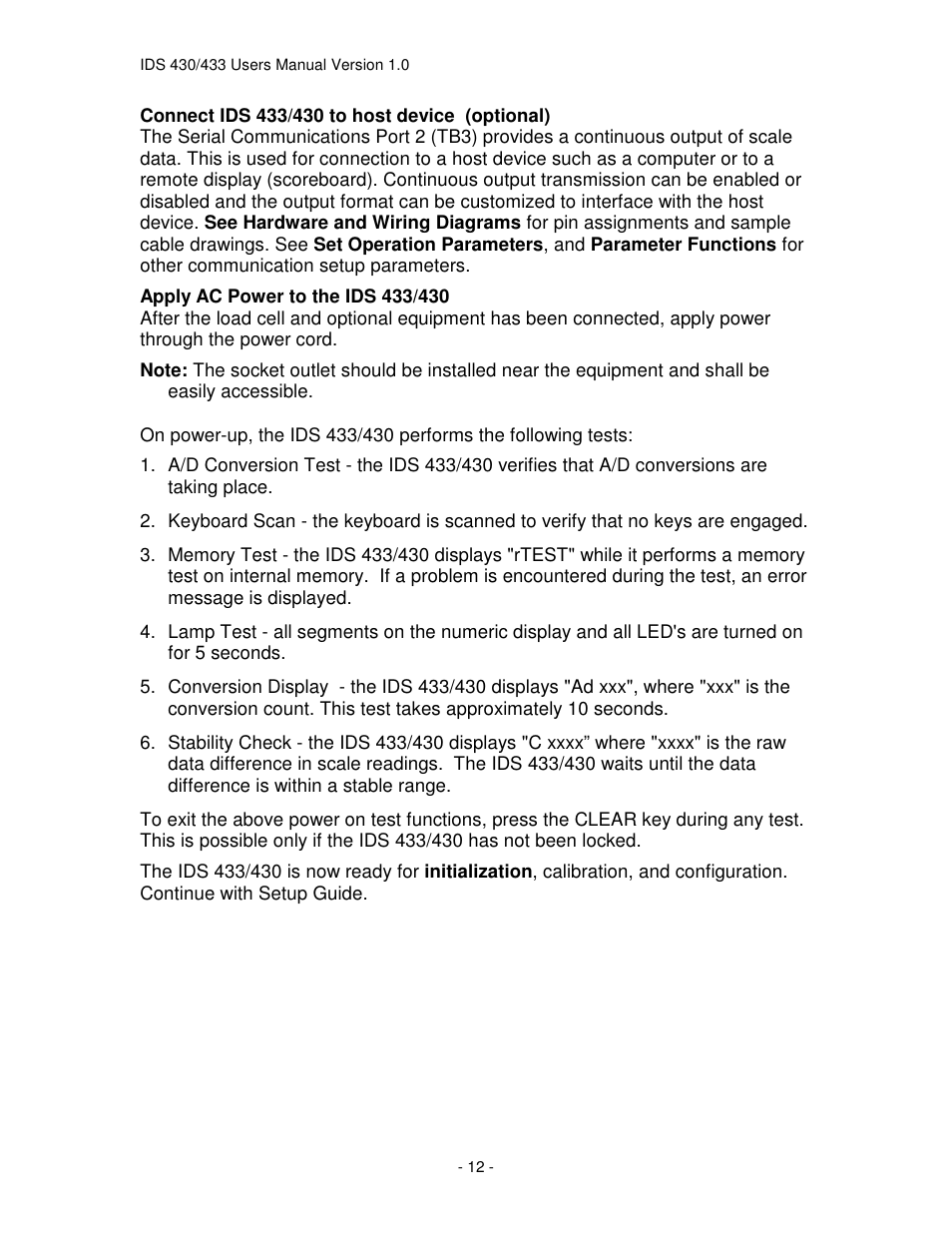 Industrial Data Systems IDS 430 User Manual | Page 12 / 67