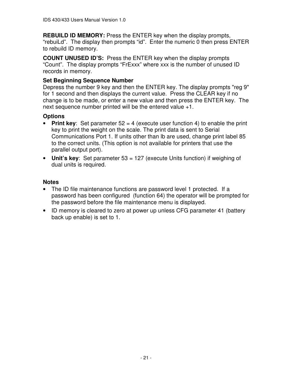 Industrial Data Systems IDS 430 User Manual | Page 21 / 67