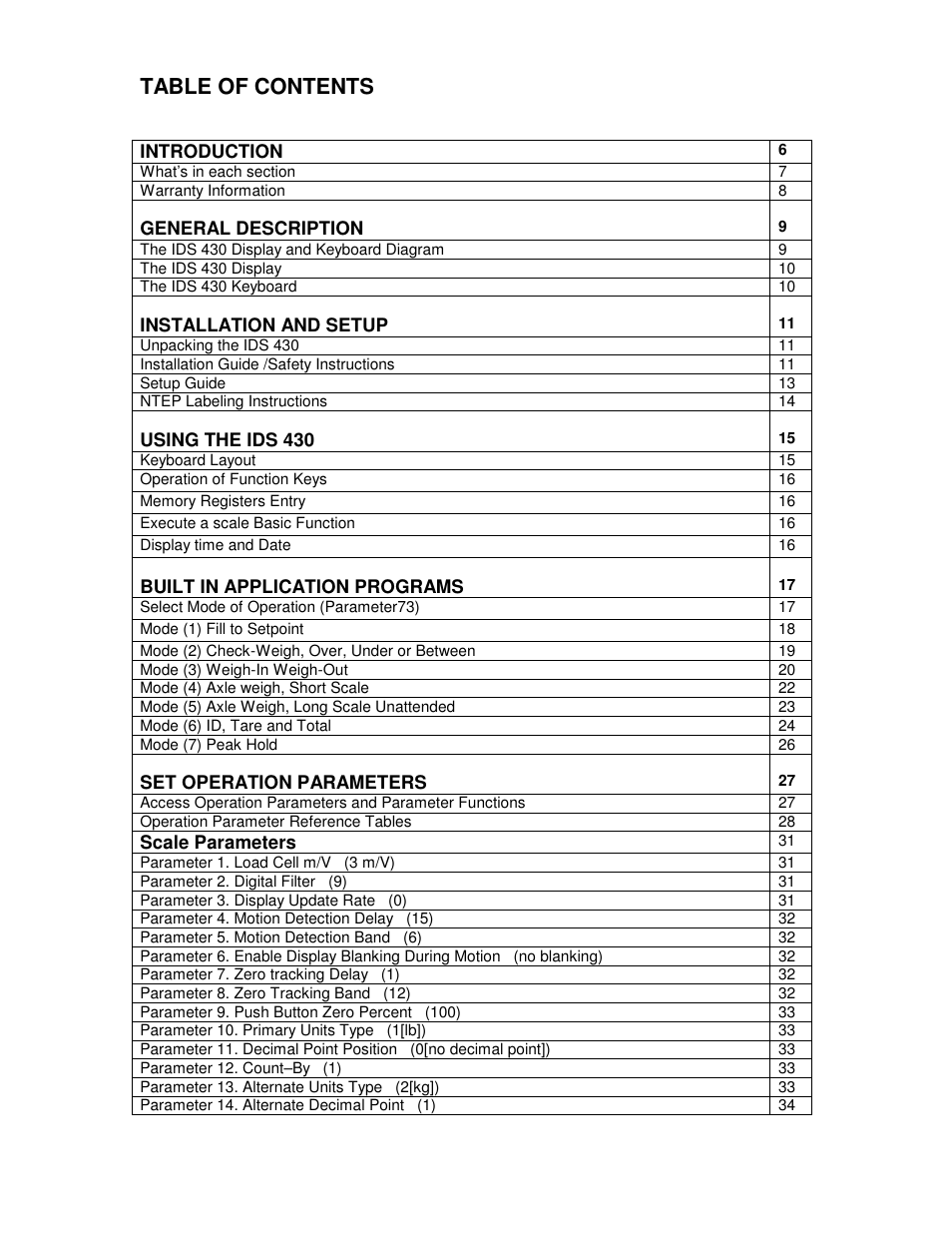 Industrial Data Systems IDS 430 User Manual | Page 3 / 67