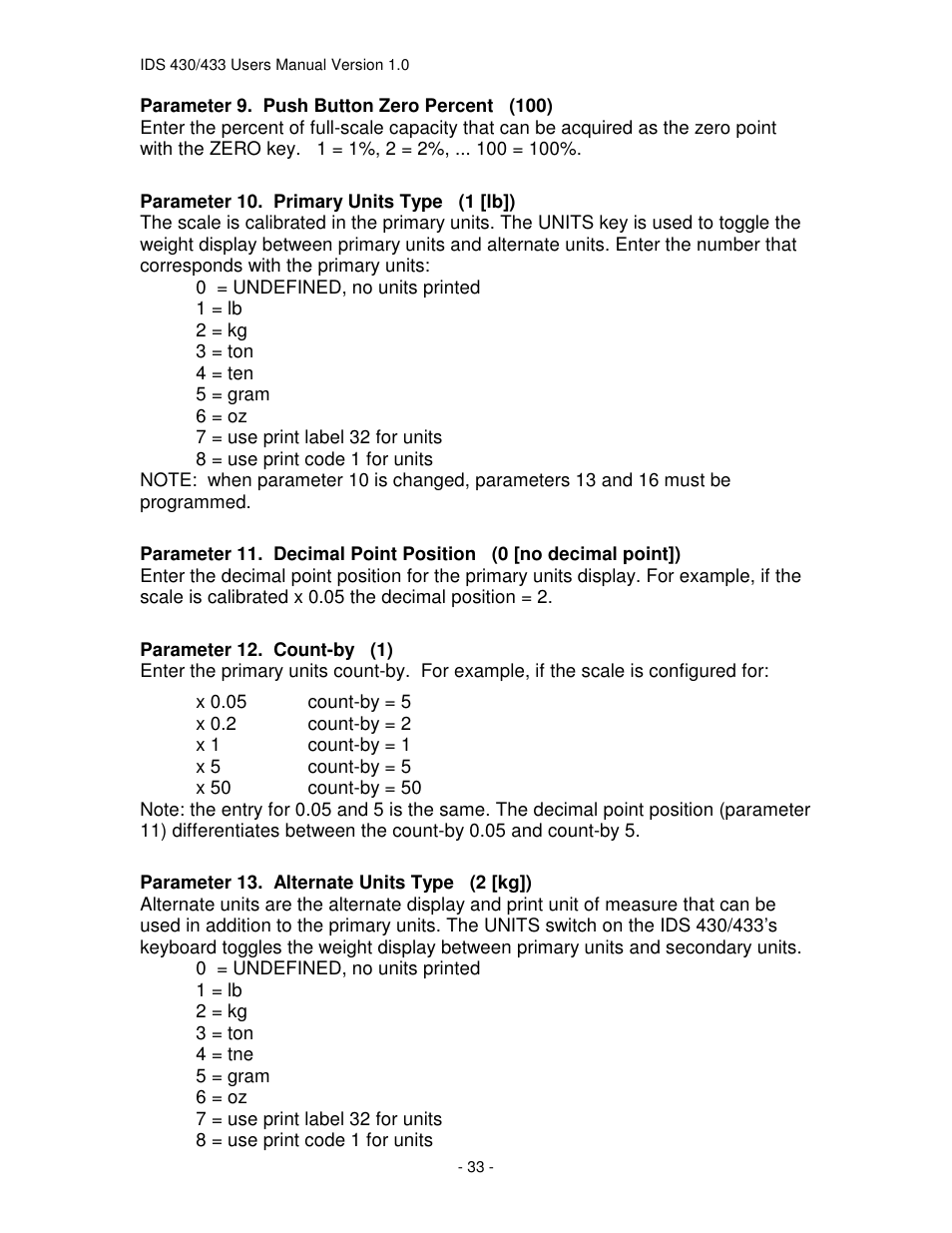 Industrial Data Systems IDS 430 User Manual | Page 33 / 67