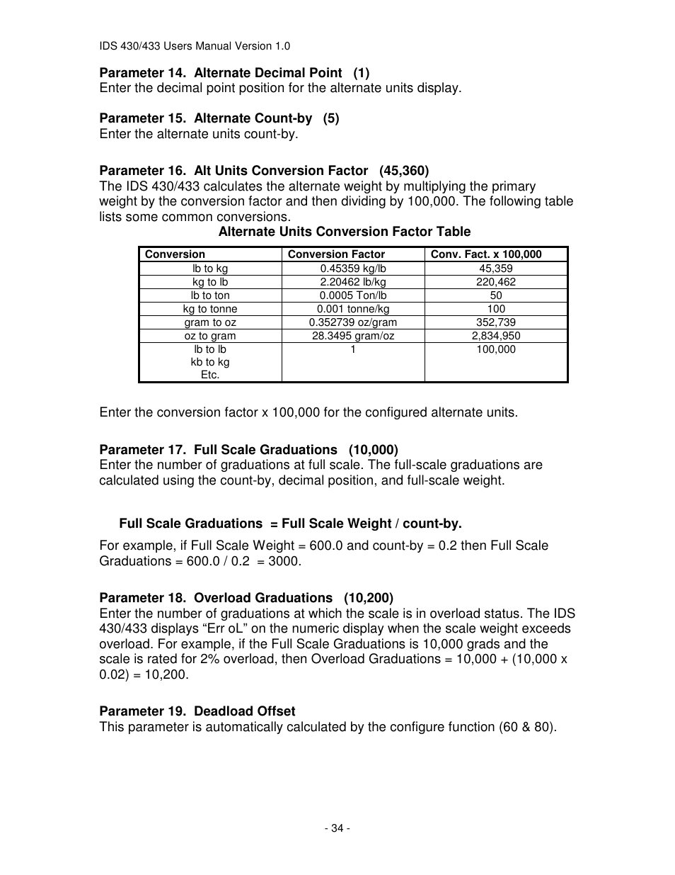 Industrial Data Systems IDS 430 User Manual | Page 34 / 67