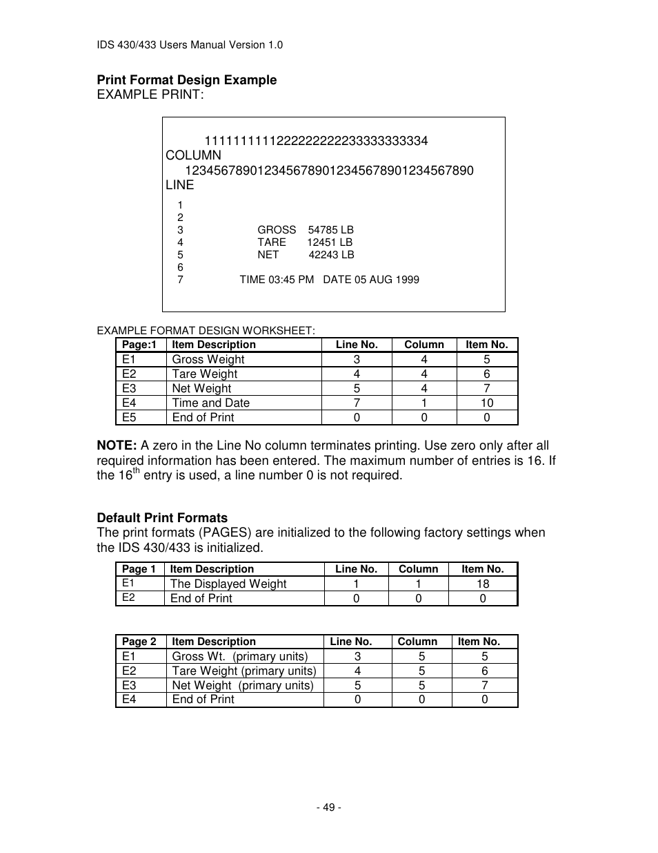 Industrial Data Systems IDS 430 User Manual | Page 49 / 67