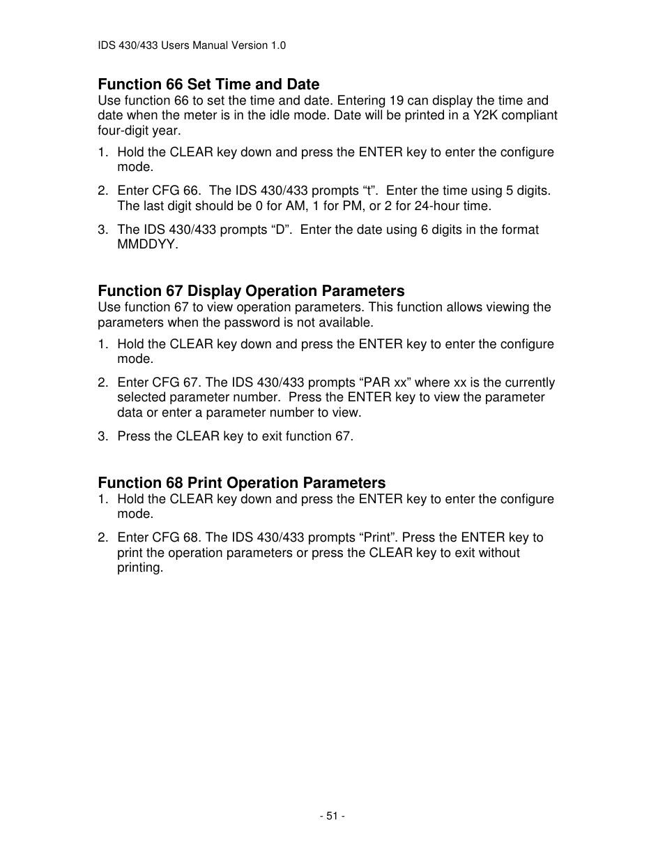 Industrial Data Systems IDS 430 User Manual | Page 51 / 67