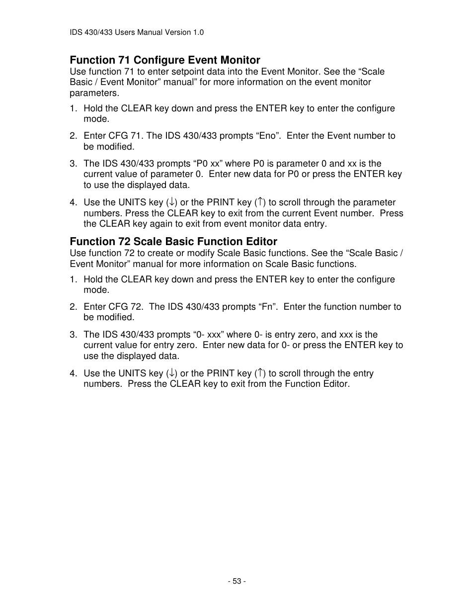 Industrial Data Systems IDS 430 User Manual | Page 53 / 67