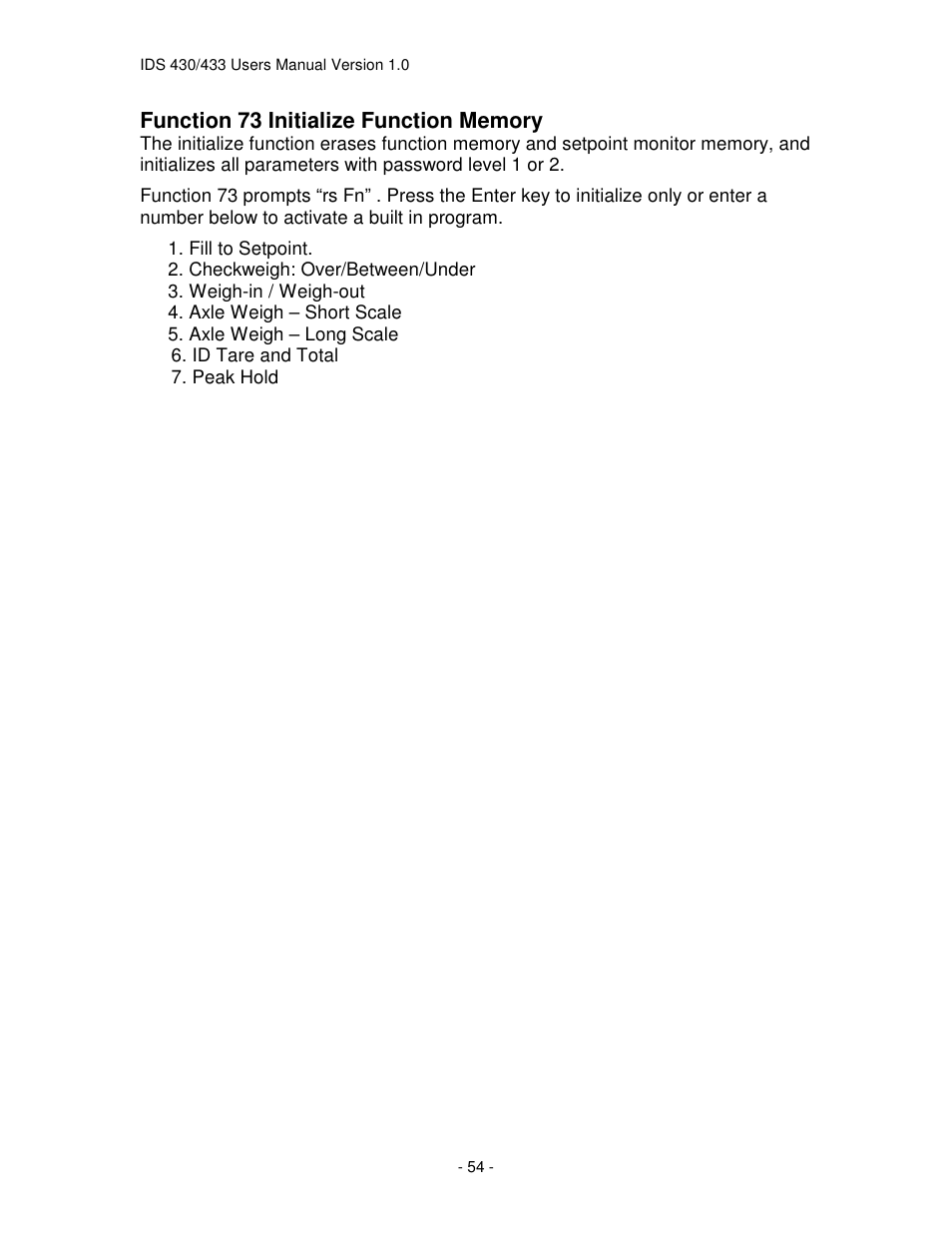 Industrial Data Systems IDS 430 User Manual | Page 54 / 67