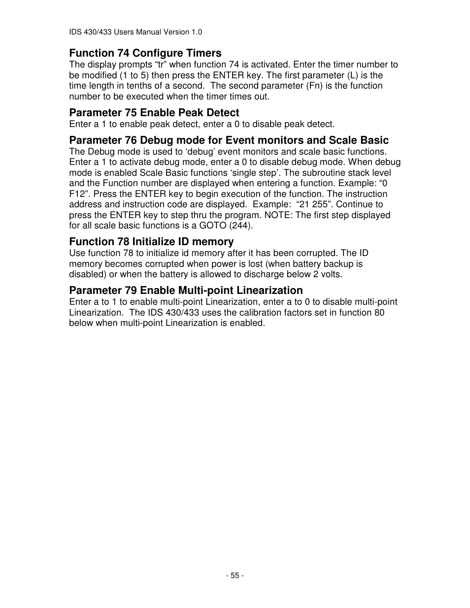 Industrial Data Systems IDS 430 User Manual | Page 55 / 67