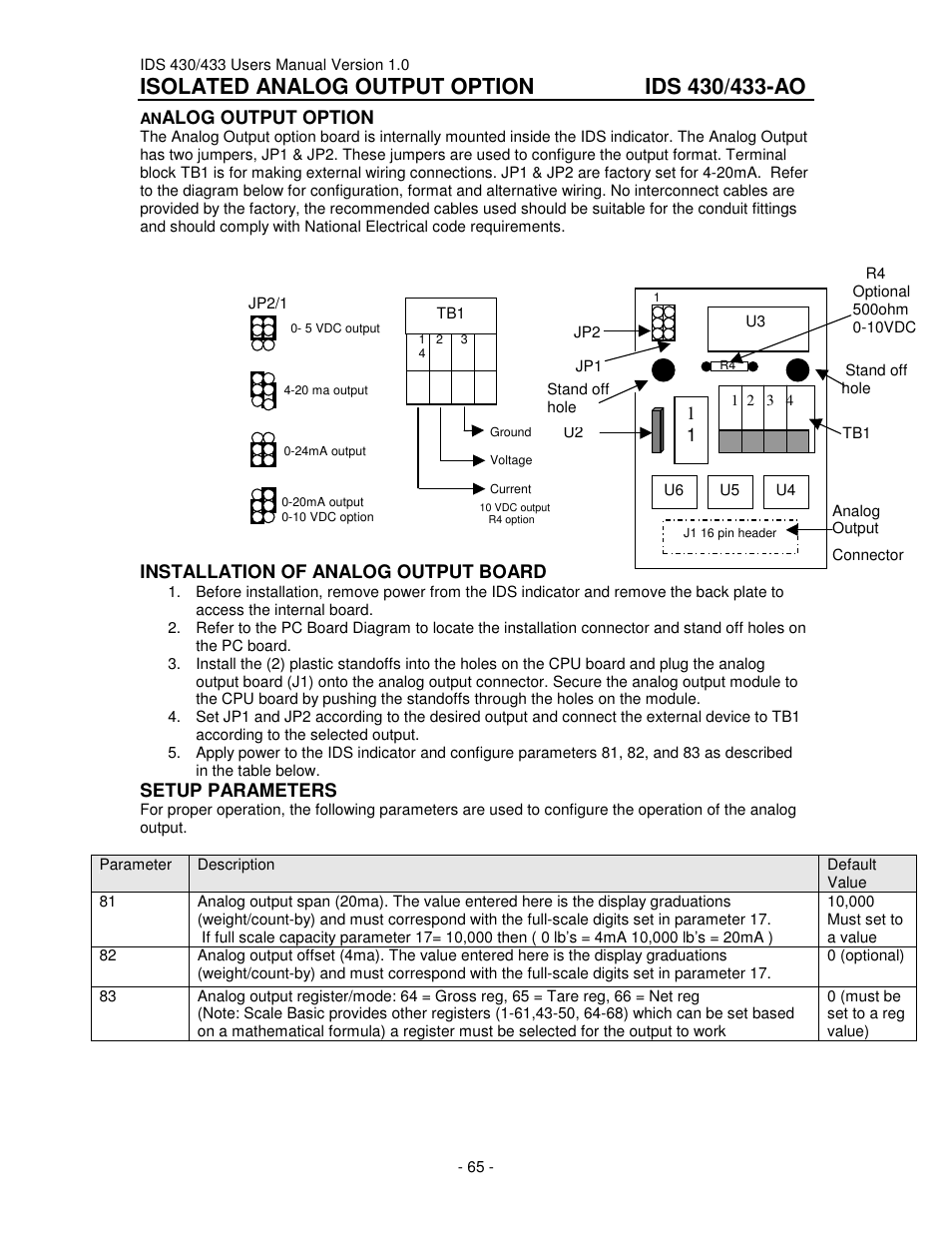 Industrial Data Systems IDS 430 User Manual | Page 65 / 67