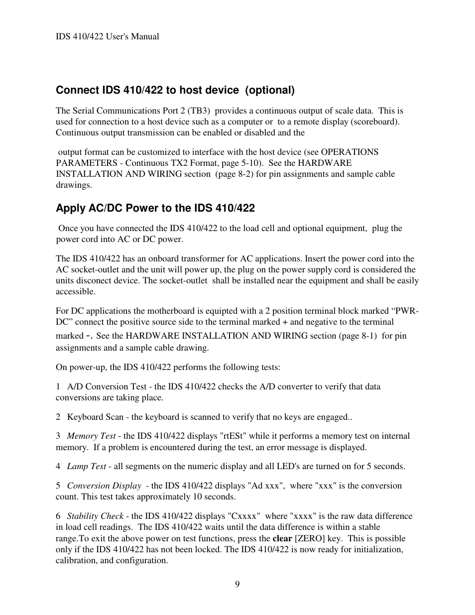 Industrial Data Systems IDS 410 User Manual | Page 10 / 63
