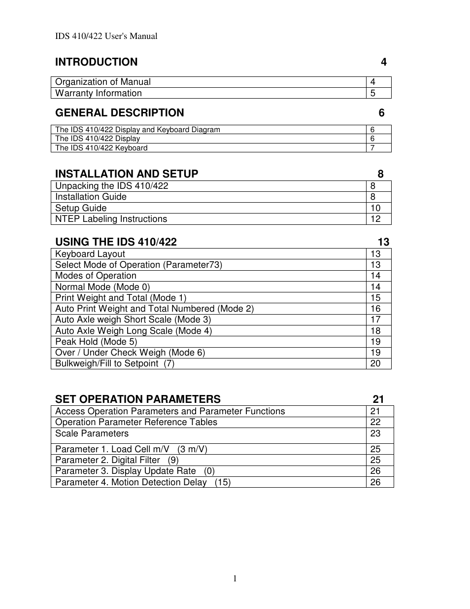 Industrial Data Systems IDS 410 User Manual | Page 2 / 63