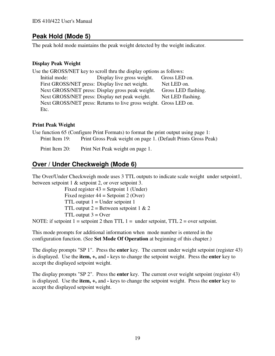 Industrial Data Systems IDS 410 User Manual | Page 20 / 63