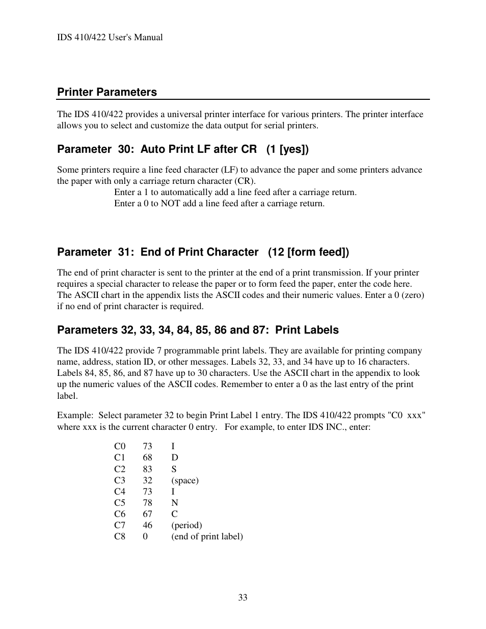 Industrial Data Systems IDS 410 User Manual | Page 34 / 63