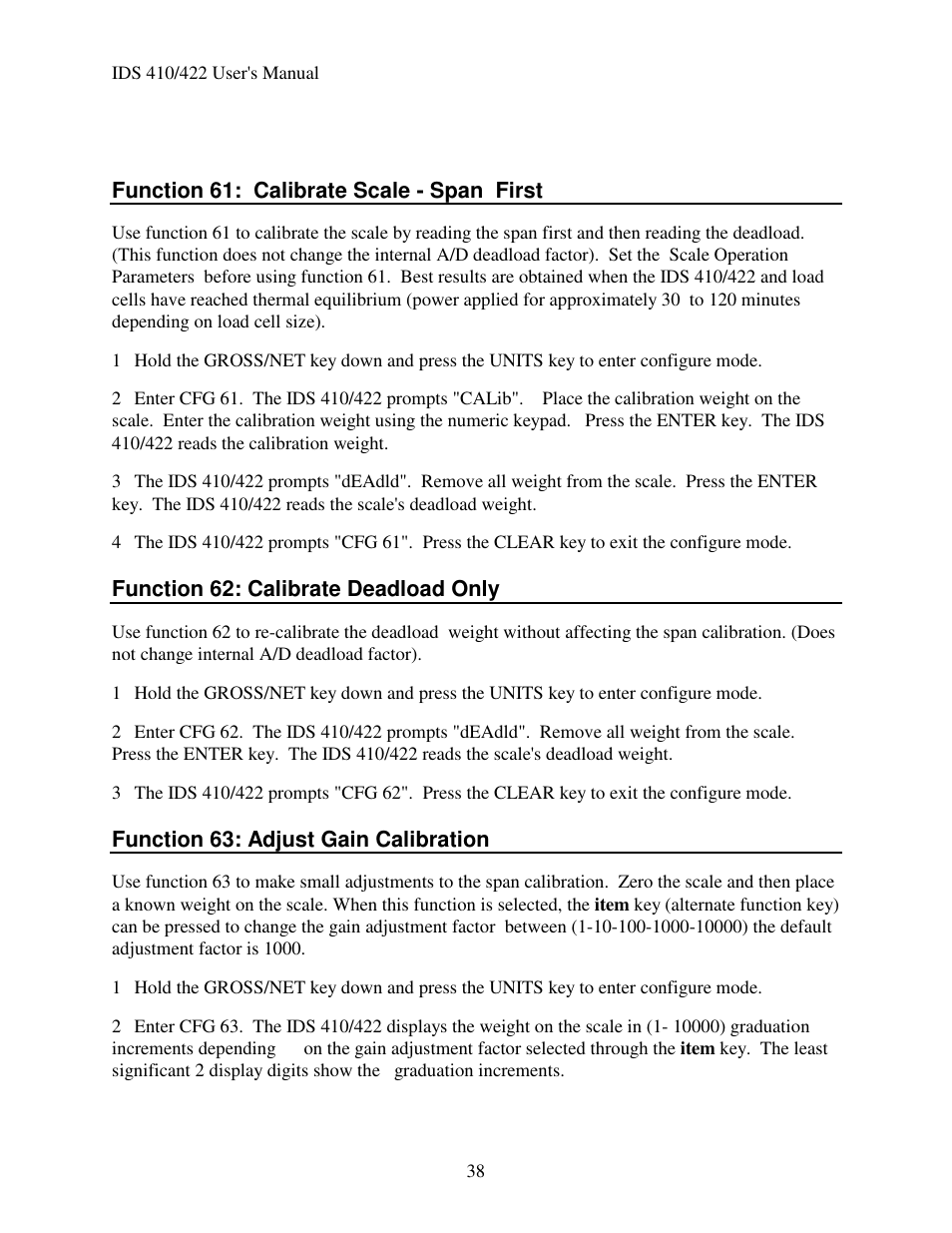 Industrial Data Systems IDS 410 User Manual | Page 39 / 63