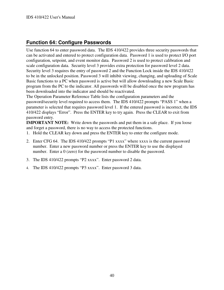 Industrial Data Systems IDS 410 User Manual | Page 41 / 63