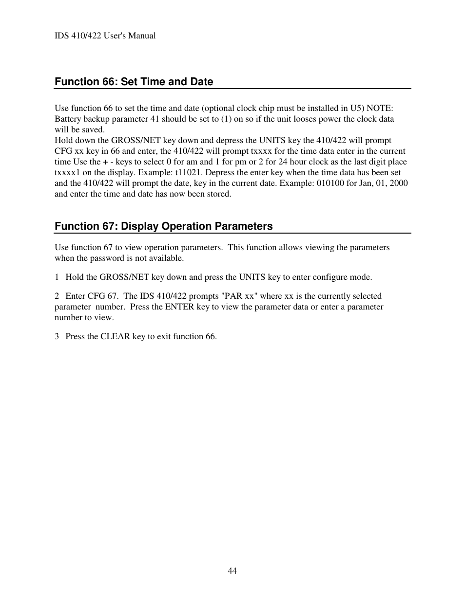 Industrial Data Systems IDS 410 User Manual | Page 45 / 63